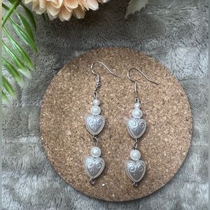 Pearl Heart Earrings